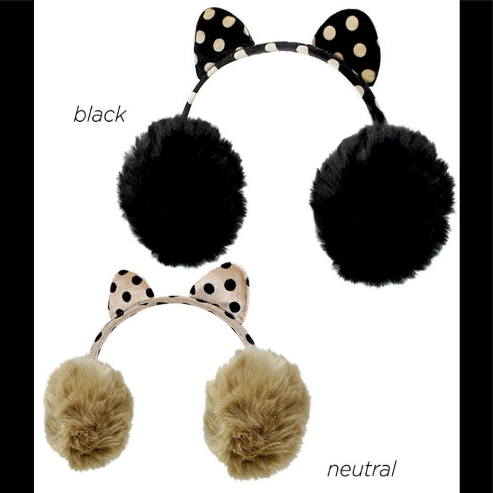 DAVID AND YOUNG FAUX FUR EARMUFFS POLKA DOT